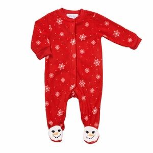 NWT Baby’s 3-6 Mo. Bloomin’ Baby Fleece Snowflake Print Footed Pajamas